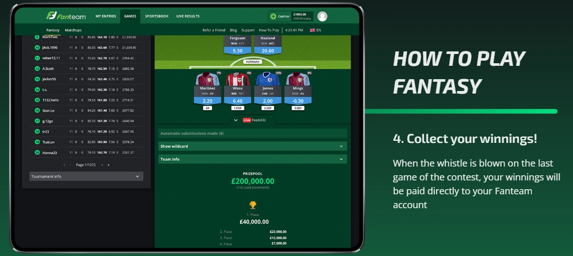 fanteam fantasy football
